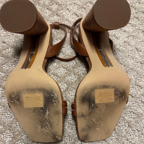 Sam Edelman Size 6.5 Strappy Brown Block Heel Sandals - Picture 7 of 8